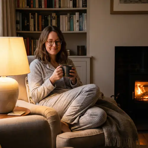 Tall Woman in Pajamas | Domestic Evening Setting