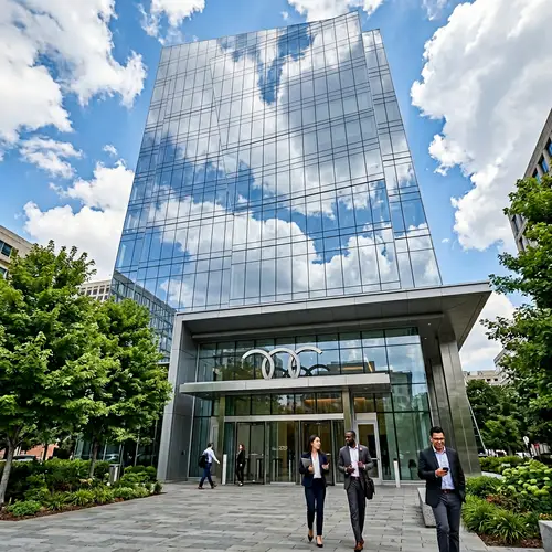 Modern Corporate Building with Glass Facade