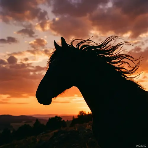 Elegant Horse Head Silhouette Art