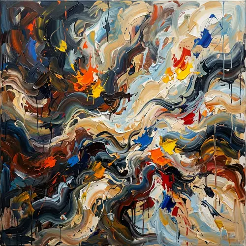 Abstract Expressionism Illustration: Reality Concept Depiction