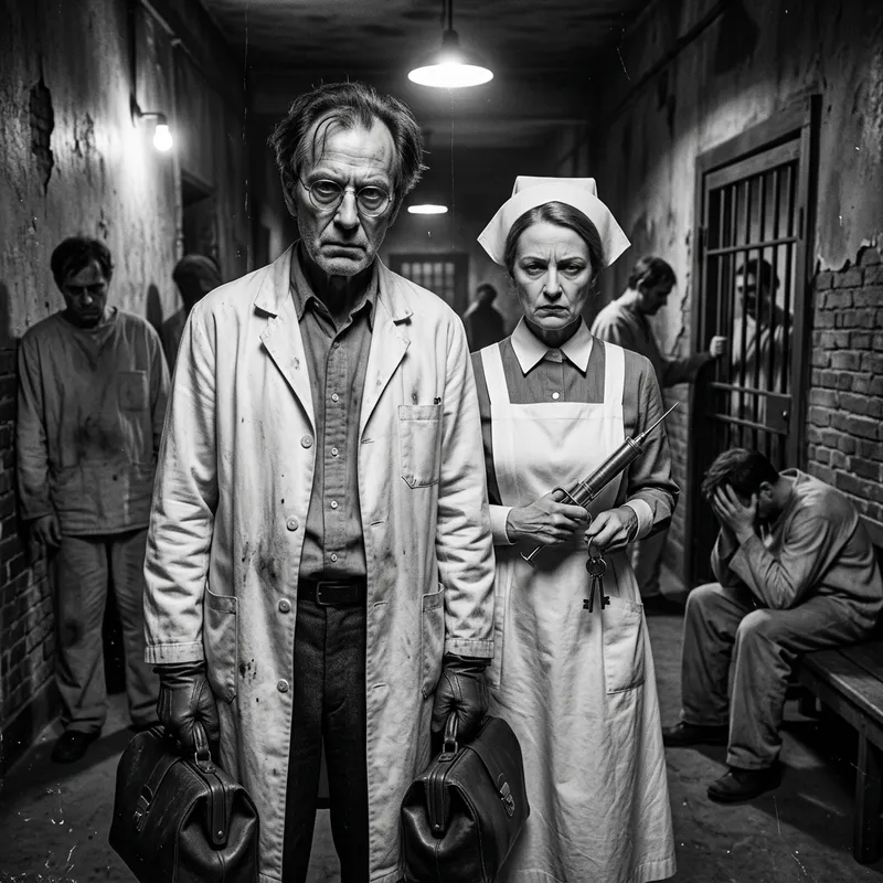 Horror Doctor and Scary Nurse in Asylum Madness