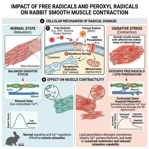 Free Radicals and Muscle Contraction: Scientific Illustration