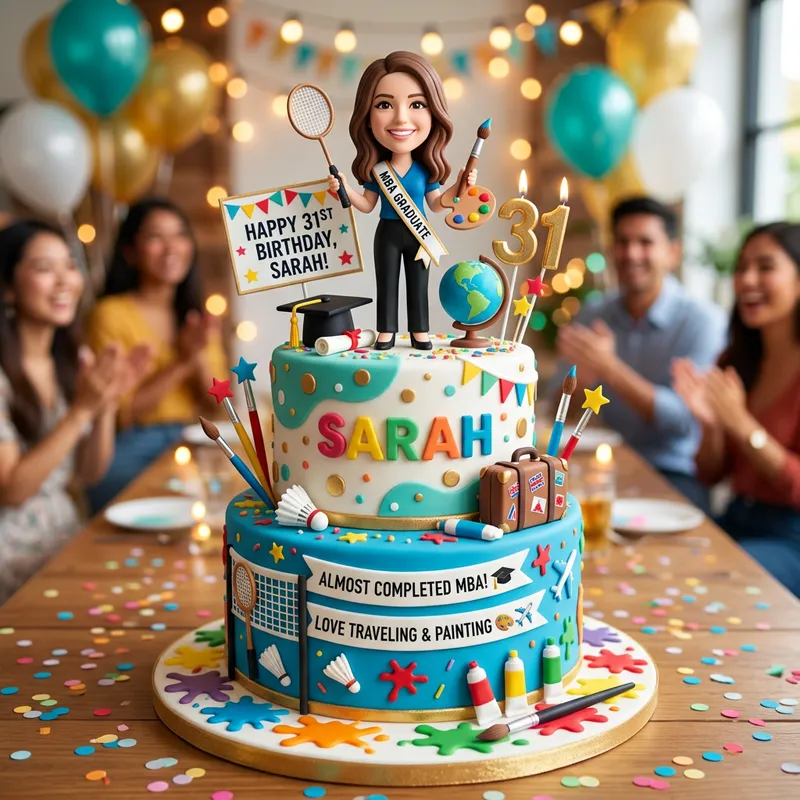 Fun Birthday Cake for a 31-Year-Old MBA Grad Fun Birthday Cake for a 31-Year-Old MBA Grad
