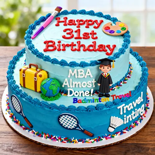 Fun Birthday Cake for a 31-Year-Old MBA Grad