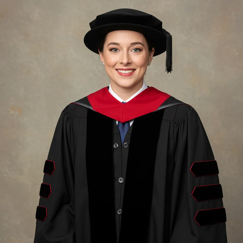 PhD Academic Dress: Oxford Style Gown & Bonnet