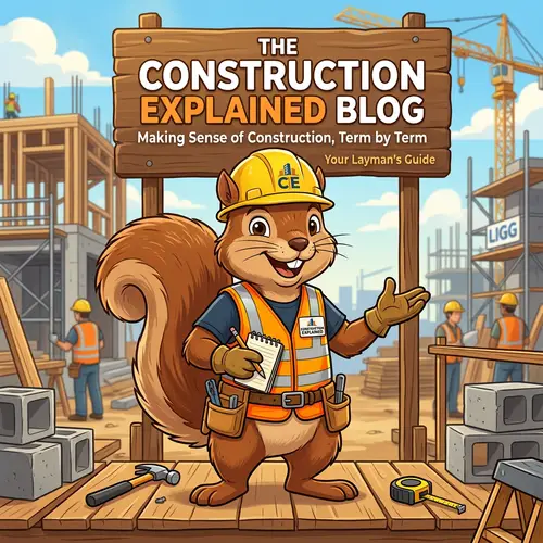 Fun Construction Mascot for Blog Brand