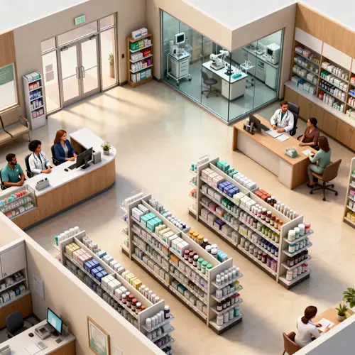 3D Pharmacy Blueprint: Design & Layout