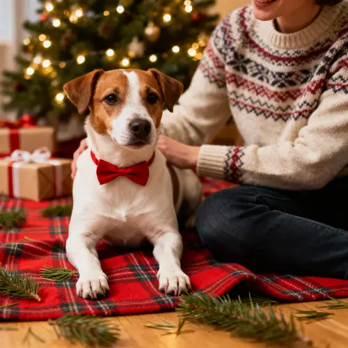 Christmas Photo with Me and My Dog