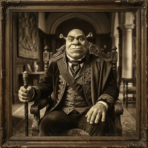 Shrek: A Victorian Portrait Style Artwork