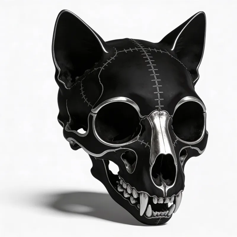 Feline Skull Art: Unique Cat-Inspired Design