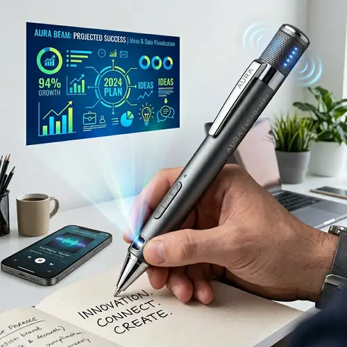 Innovative Gadget: Ballpen with Bluetooth Speaker & Mini Projector