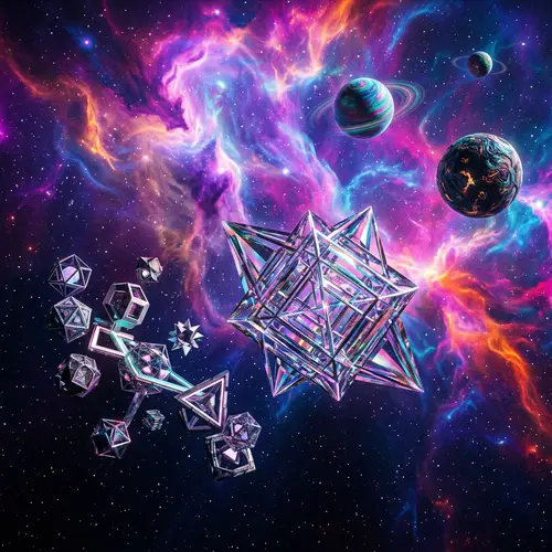 Cosmic Scenery: Space Exploration & Abstract Journey