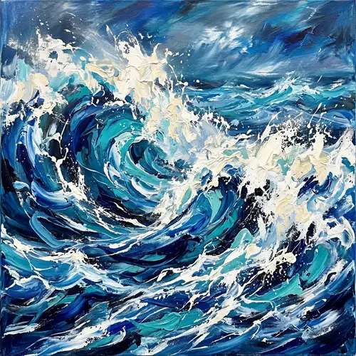 Abstract Ocean Waves Art | Dynamic & Captivating Scene