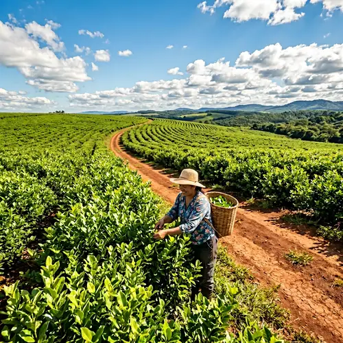 Tranquil Yerba Mate Field: Scenic Beauty Under Radiant Sun