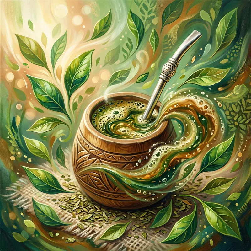 Abstract Yerba Mate Art: Green Nature Fusion Abstract Yerba Mate Art: Green Nature Fusion