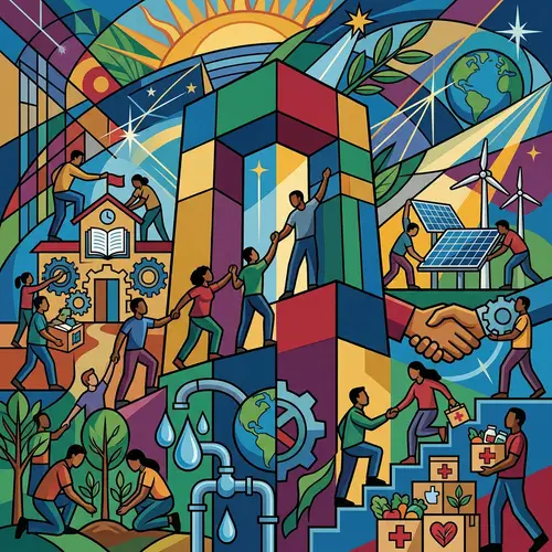 Philanthropic Collaborations and Initiatives with Bold Illustrative Style