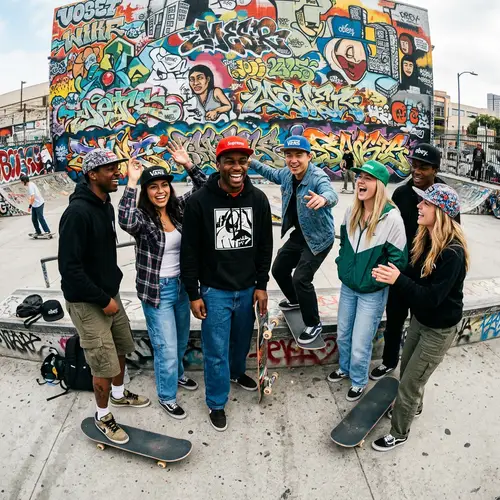 Urban Streetwear and Skateboard Style | Dynamic Youth Poses