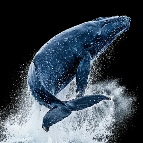 Majestic Whale: Graceful Arch and Rich Blue Skin