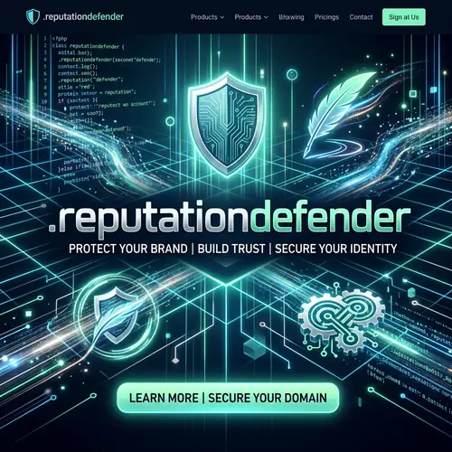 Cutting-Edge .ReputationDefender Domain | Brand Impact Imagery