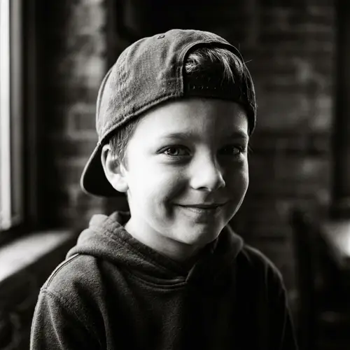 Monochrome Fine Art Photography of Playful Young Boy