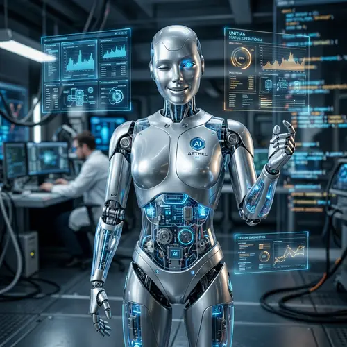 Advanced AI Robot with Polished Silver Exterior | Futuristic Design