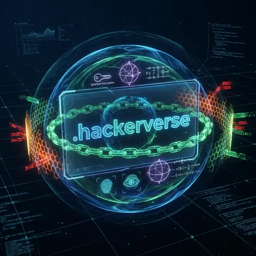 Futuristic '.hackerverse' Web3 Domain with Advanced Cybersecurity