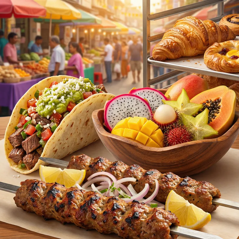 Delicious Global Street Food - Vibrant Flavors and Colors