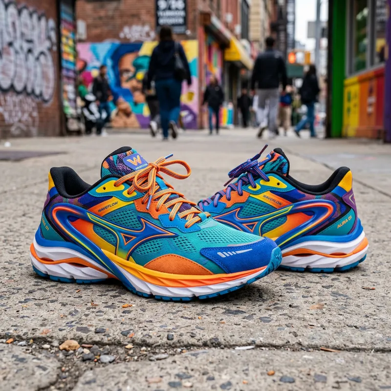 Colorful Sneakers with Bold Swoosh Design - Stylish Footwear