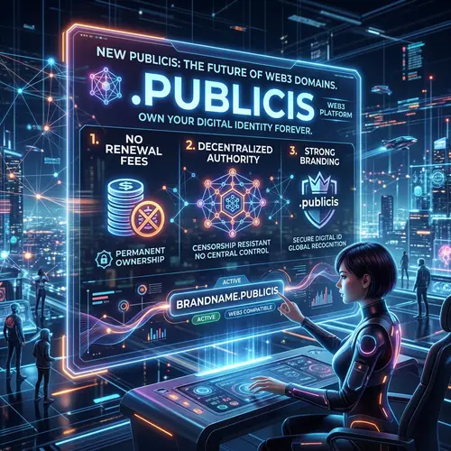 New .publicis Web3 Platform - No Renewal Fees, Decentralized Authority