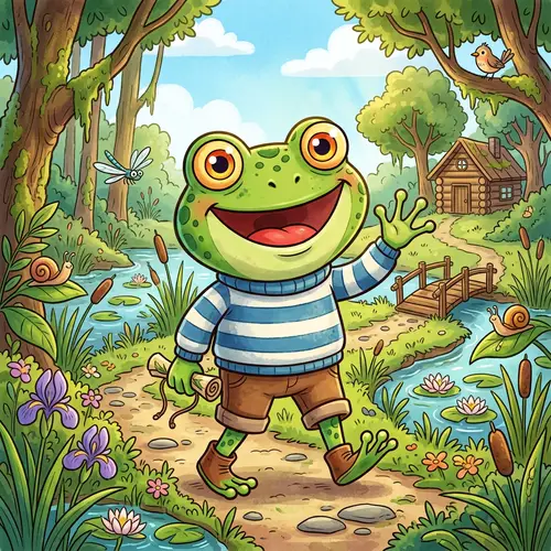 Cool Cartoon Frog Illustration for Kids and Frog Lovers