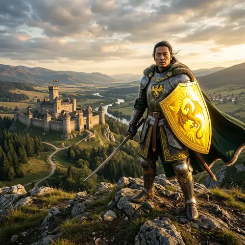 Asian Male Knight: Spirit of Bravery & Guardianship