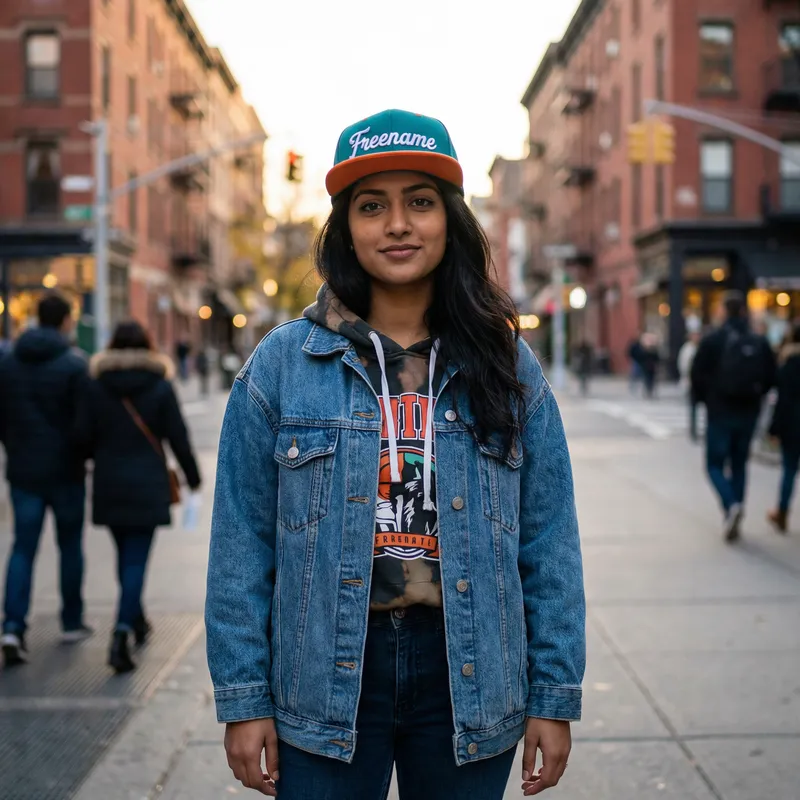 Cool Street Style: Attractive South Asian Woman in Freename Snapback