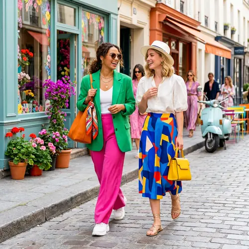 Vibrant and Chic Aesthetic Fashion Scene