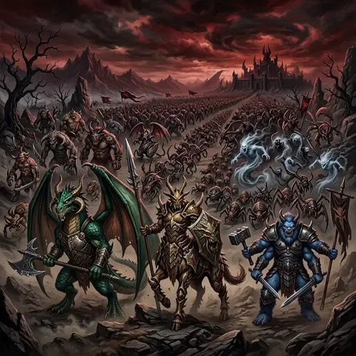 Army of Monsters in Fantastical Landscape - Unite Against Fear