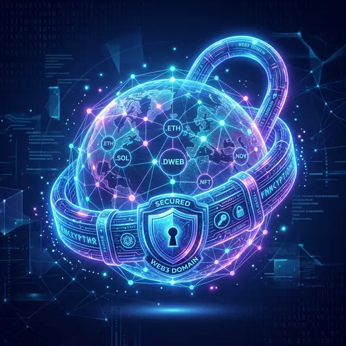 Web3 Domain Security: Lock Symbol Embracing Decentralized Globe