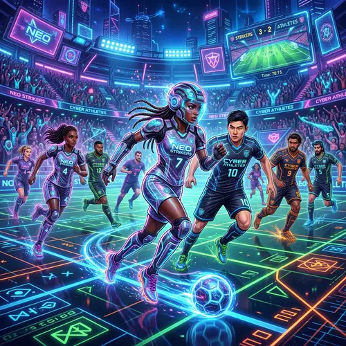 Futuristic Metaverse Football Game with Diverse Players