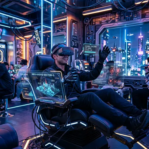 Futuristic Virtual Reality Gaming Experience | Advanced Technology Scene