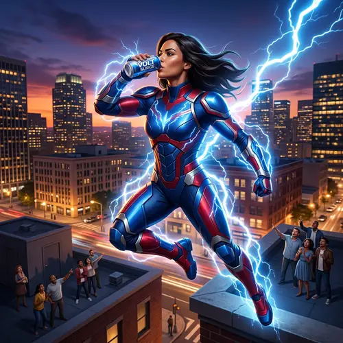 Powerful Superhero in Action | Striking Outfit in Bold Colors