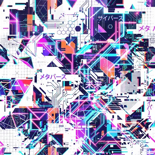 Futuristic Metaverse Glitch Art Background