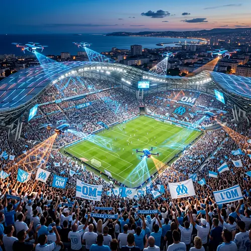 Olympique Marseille Soccer Team Fans - Modern Stadium Excitement