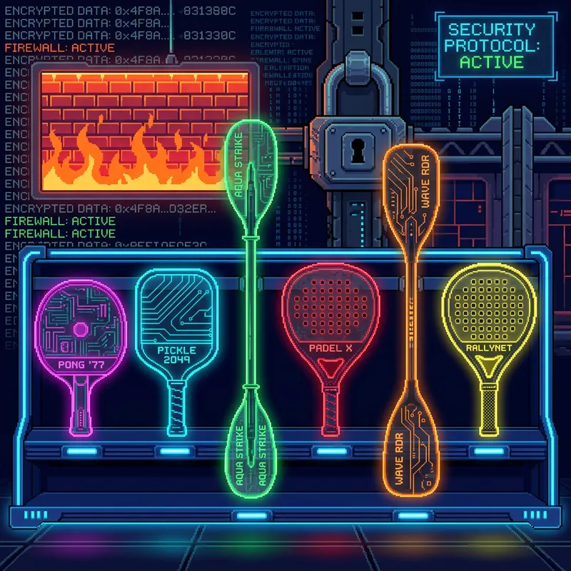 Futuristic and Secure Paddles in Pixel Art Style