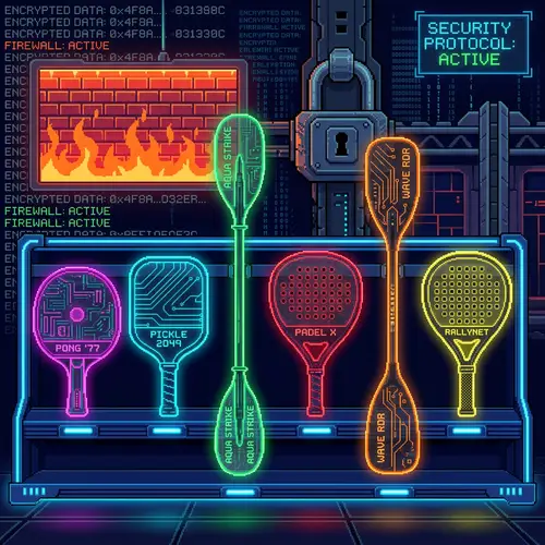 Futuristic Sports Paddles in Pixel Art Style