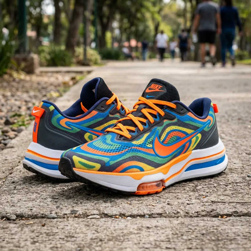 Vibrant Sneakers with Sleek Swoosh Designs Vibrant Sneakers with Sleek Swoosh Designs