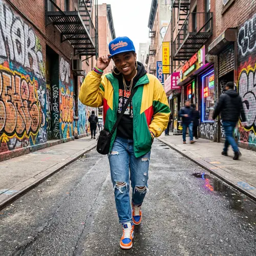 Stylish Woman in Urban Street Photography | Vibrant Colors & Dynamic Poses