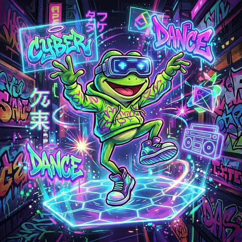 Cyberpunk Frog in Neon Virtual Reality | Digital Pop Art