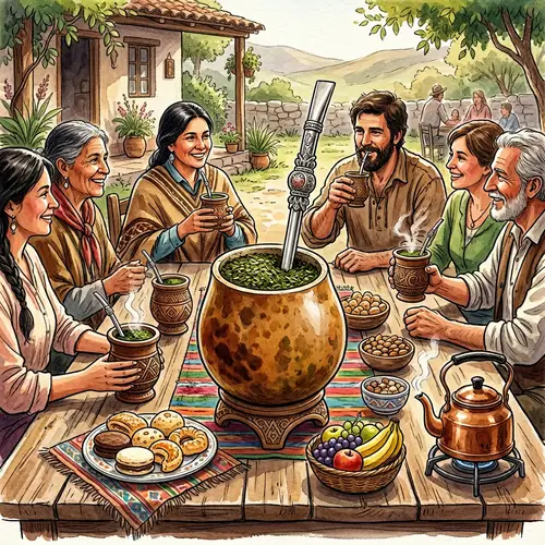 Traditional Yerba Mate Drinking Setting - Communal Experience