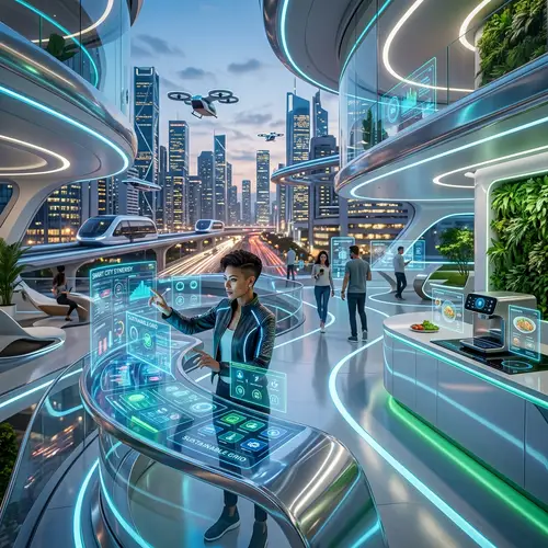 Futuristic Technology Design Concept | Silver, Chrome, Holographic Displays