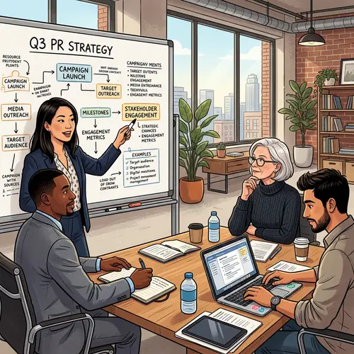 Diverse Group Public Relations Meeting Illustration
