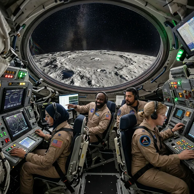 Astronauts Reaching the Moon | Space Exploration Mission