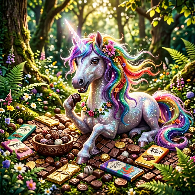 Mischievous Unicorn with Sweet Tooth & Sharp Fangs Mischievous Unicorn with Sweet Tooth & Sharp Fangs